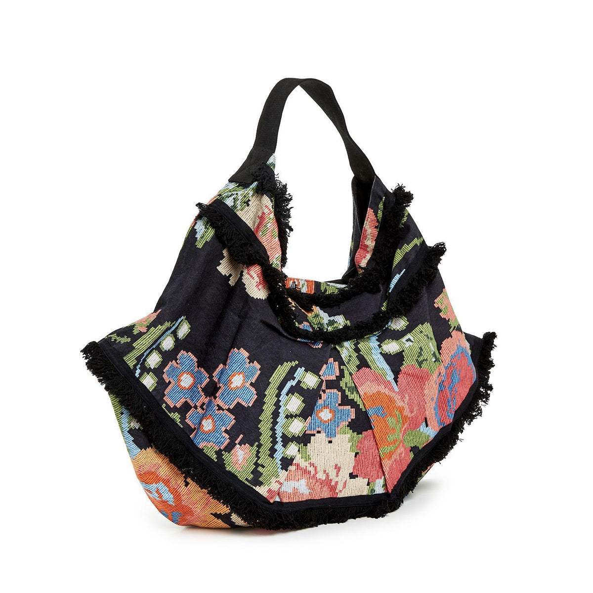 Design Shop Woven Flower Slouch Bag - Cotton