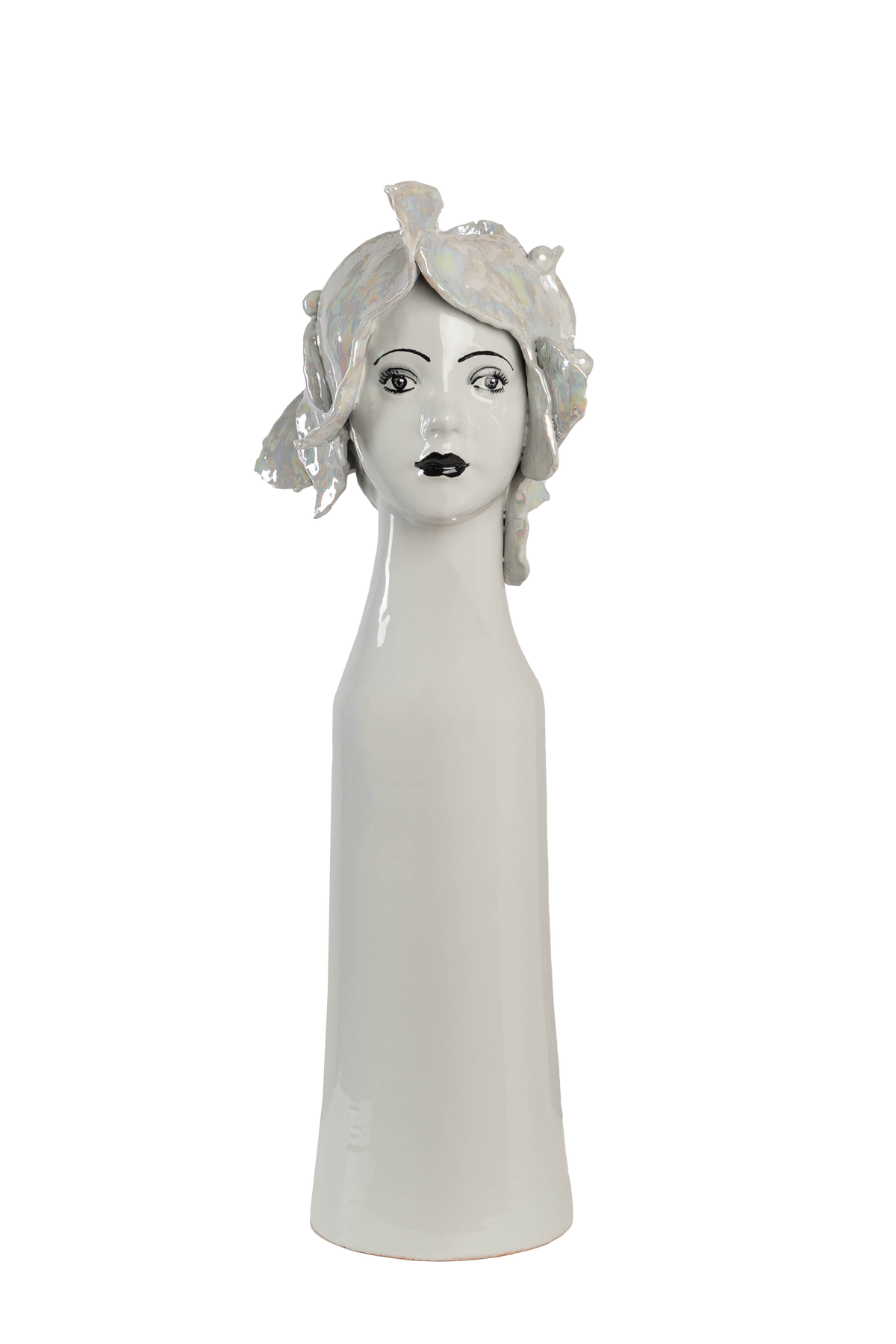 Abigails Tall Ceramic Head Vase, Butterflies