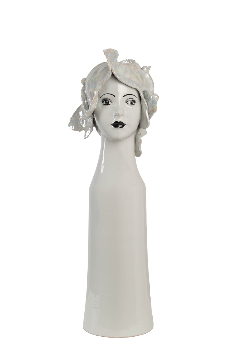 Abigails Tall Ceramic Head Vase, Butterflies