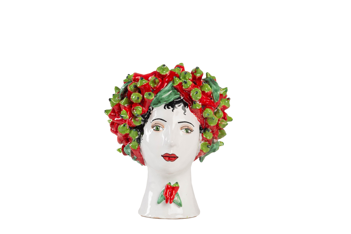 Abigails Small Ceramic Head Vase, Peppers