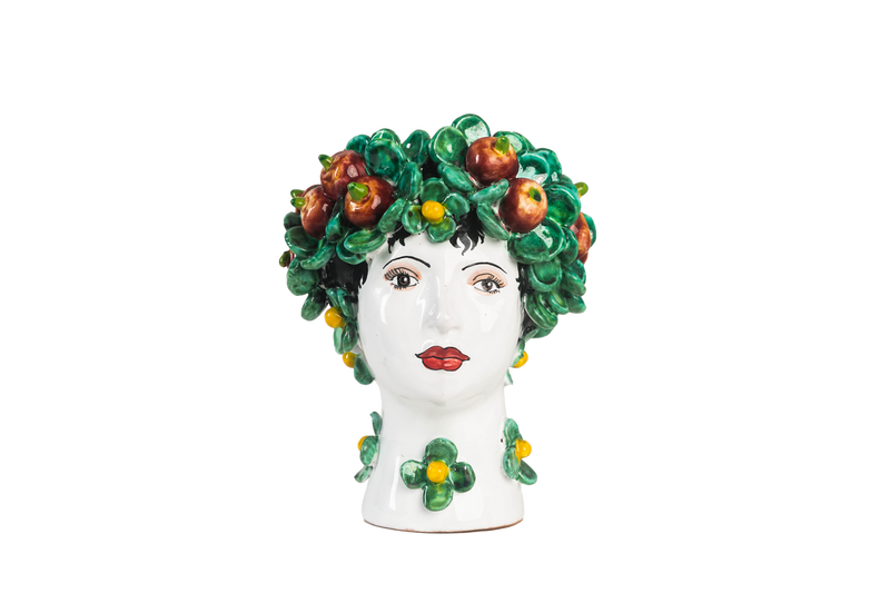 Abigails Small Ceramic Head Vase, Apples