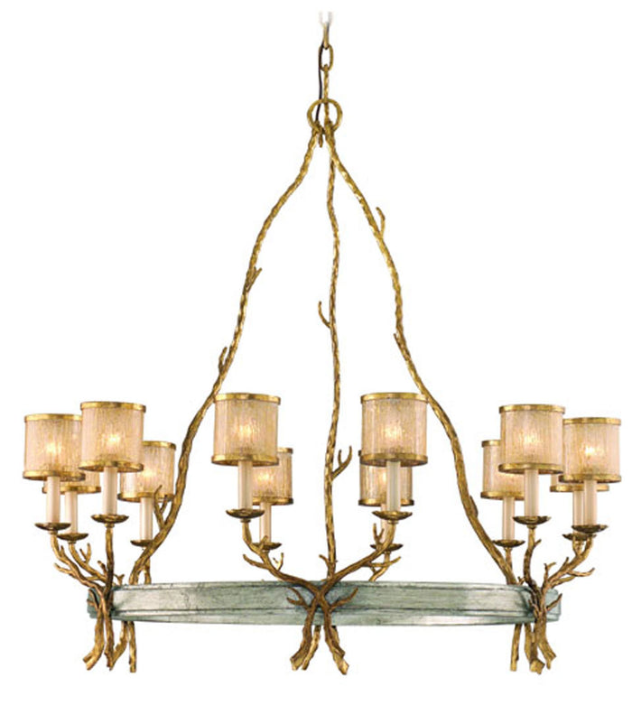 Corbett Lighting 12 Light Chandelier from the Parc Royale collection in Vintage Gold Leaf finish