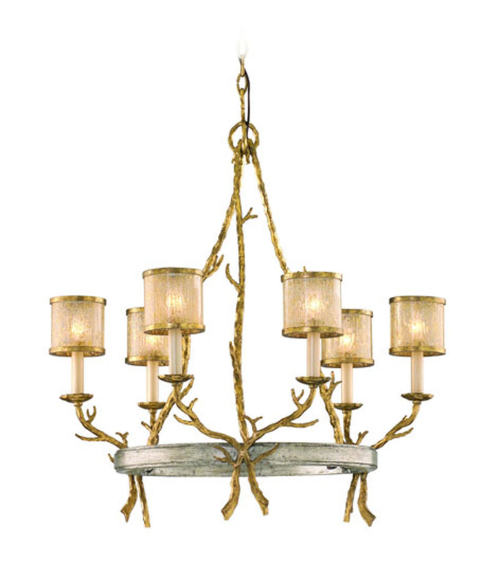 Corbett Lighting Six Light Chandelier from the Parc Royale collection in Vintage Gold Leaf finish