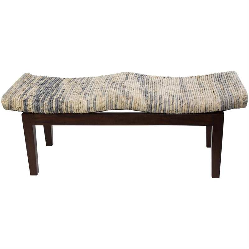 Banana Leaf Wood Bench