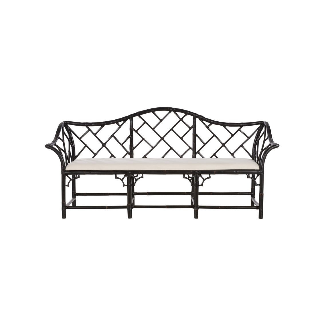 Chelsea House Chippendale Bamboo Settee - Cracked Pepper