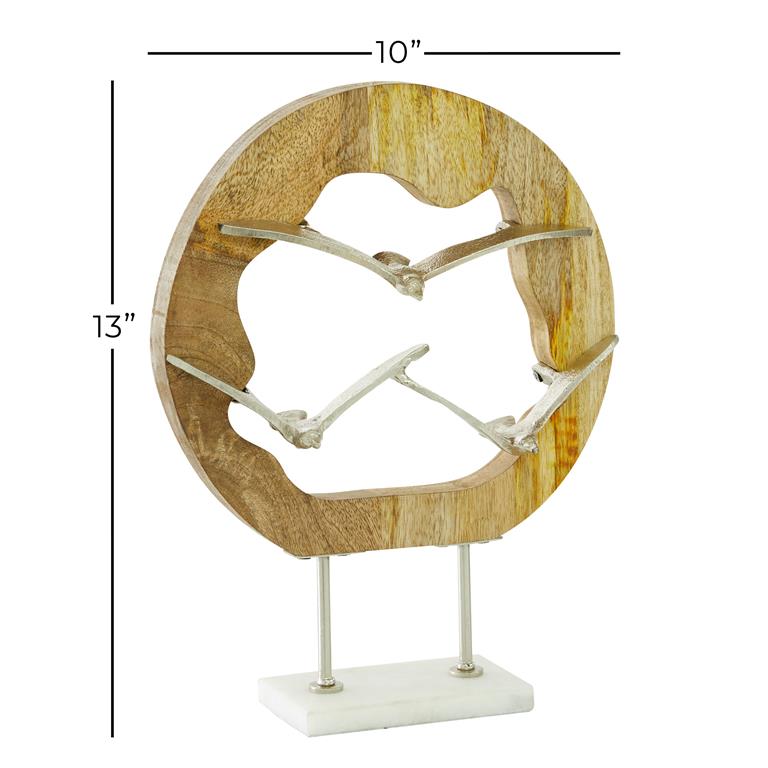 Design Shop  Silver Aluminum Bird Sculpture