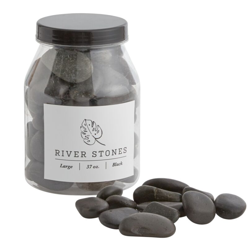 Design Shop Black River Stones Large, 4.5" X 6.5".