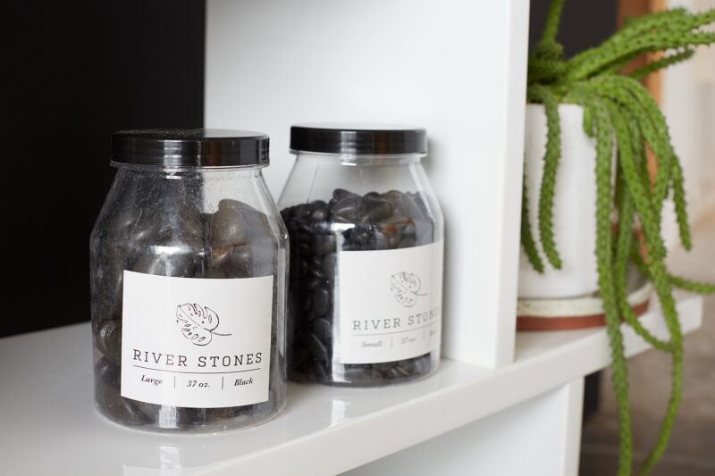 Design Shop Black River Stones Large, 4.5" X 6.5".
