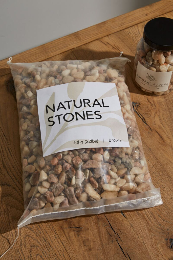 Design Shop Tan Natural Stones, 14" X 3".
