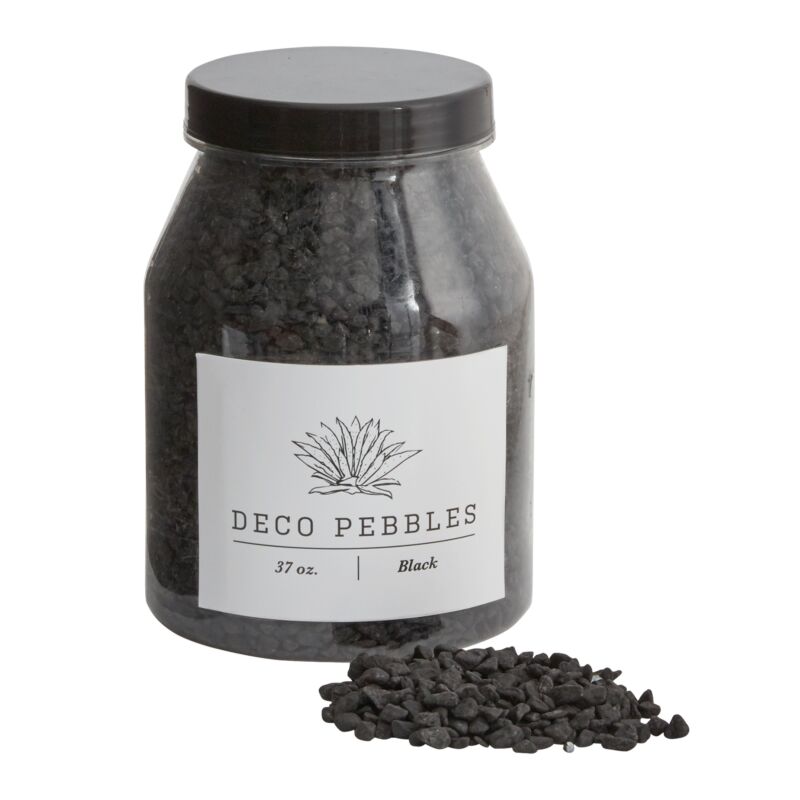 Design Shop Black Deco Pebbles, 4.5" X 6.5".
