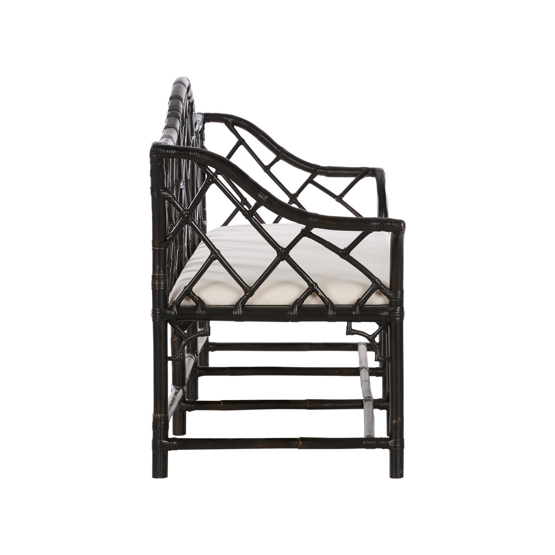 Chelsea House Chippendale Bamboo Settee - Cracked Pepper