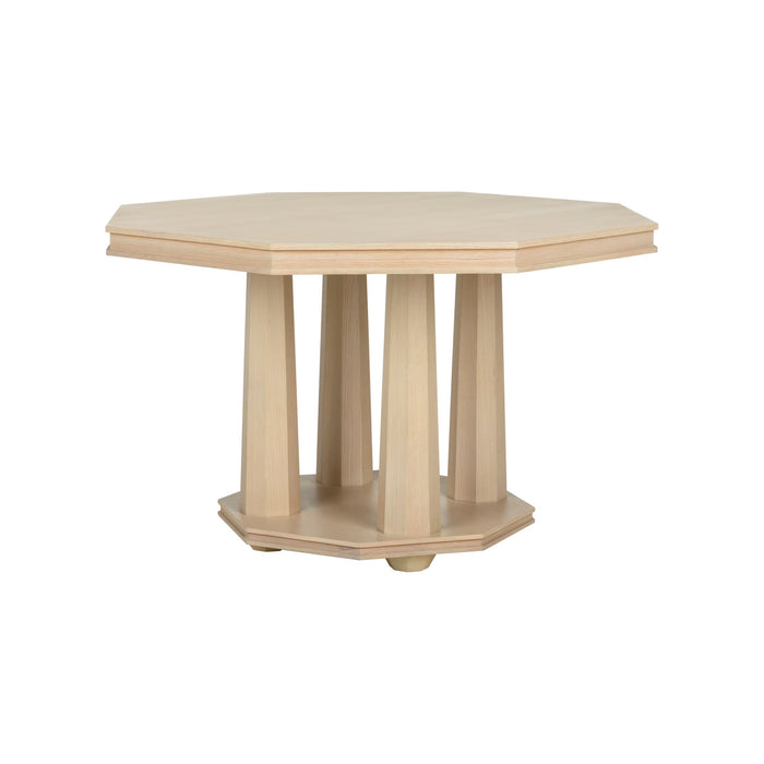 Hexagonal side table with four legs on a white background