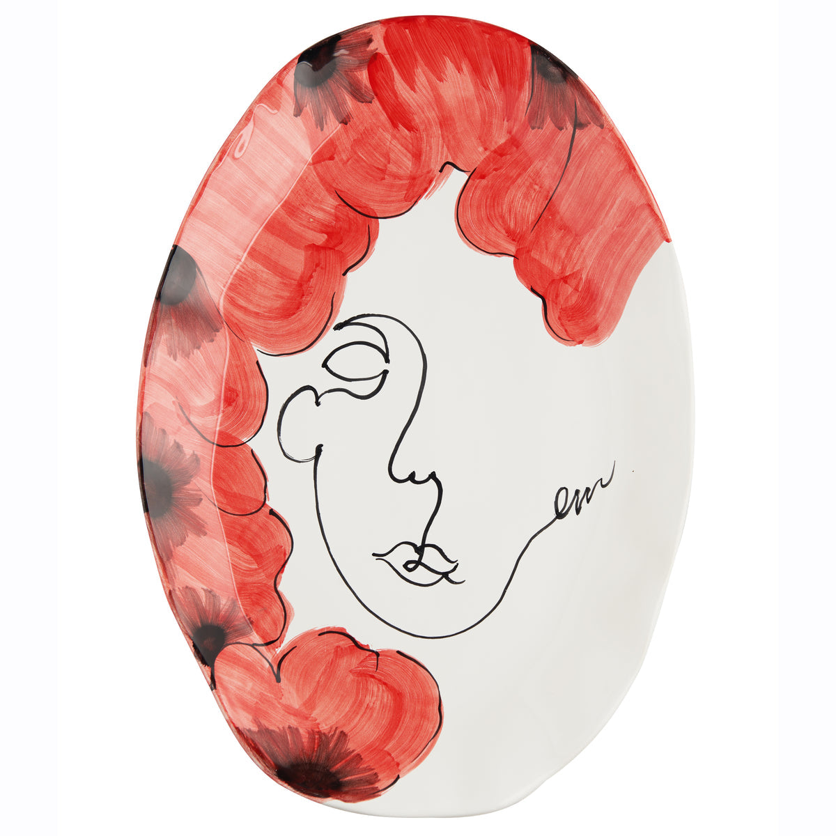 Abigails Lucia Oval Platter, Poppy