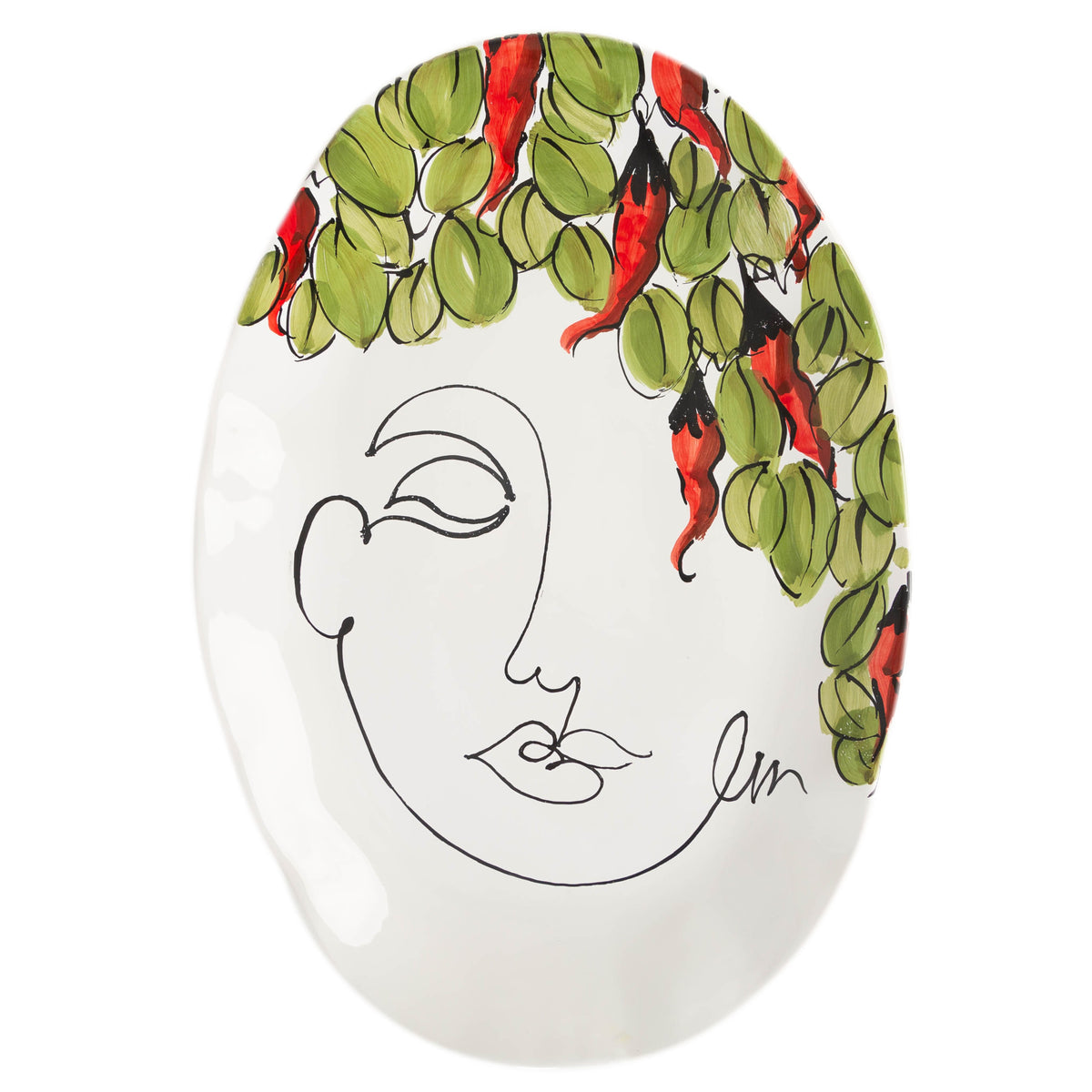 Abigails Lucia Oval Platter, Peppers