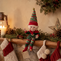 Design Shop Red and Green Posable Christmas Elf, 15"H