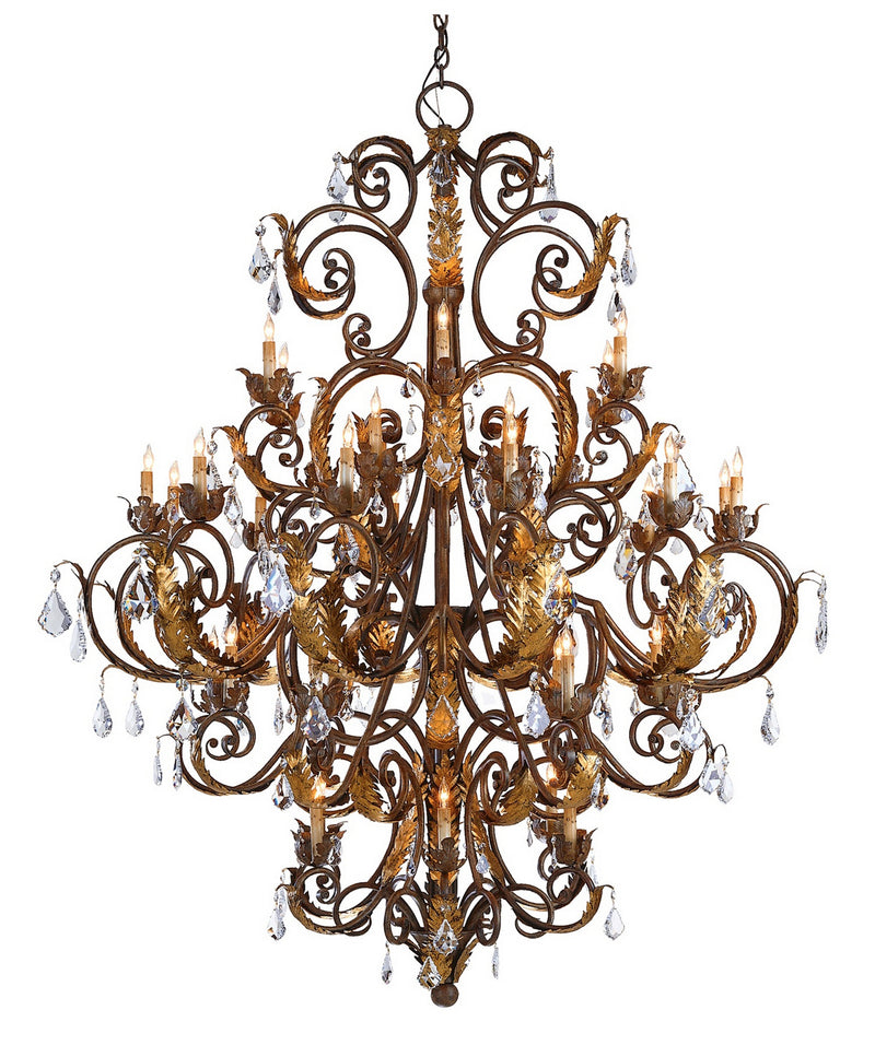 Currey and Company - 9530 - 39 Light Chandelier - Venetian/Gold Leaf