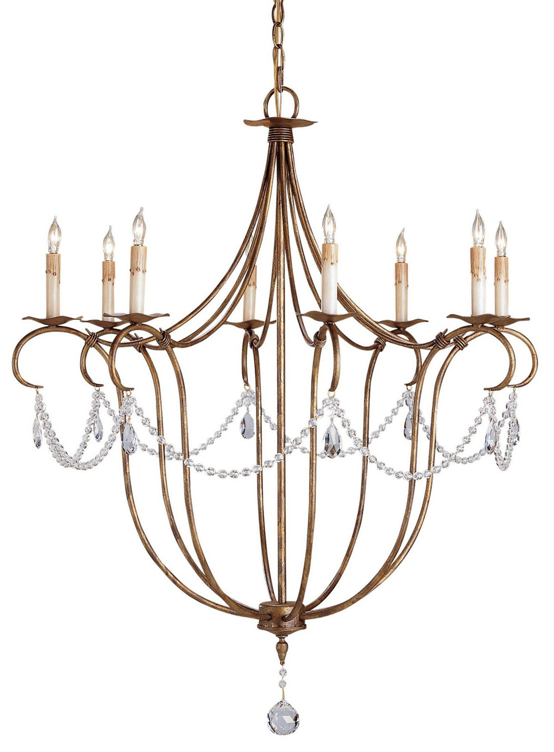 Currey and Company - 9881 - Eight Light Chandelier - Crystal Lights Collection - Rhine Gold