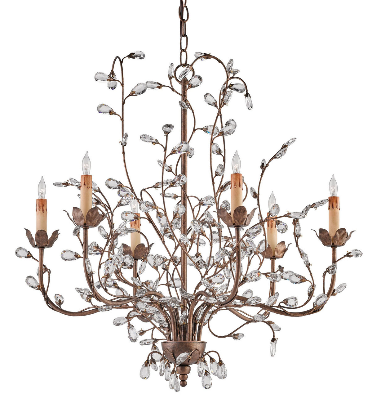 Currey and Company - 9882 - Six Light Chandelier - Crystal Bud Collection - Cupertino