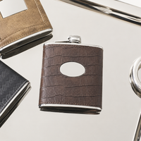 Design Shop Leather Flask Assortment 5.25", Set of 3