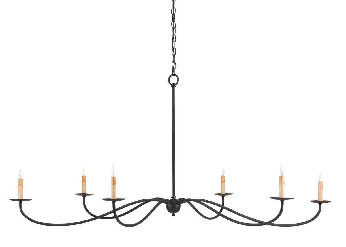 Currey and Company - 9267 - Six Light Chandelier - Saxon Collection - Zanzibar Black