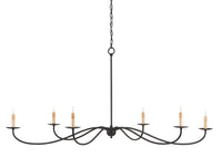 Currey and Company - 9267 - Six Light Chandelier - Saxon Collection - Zanzibar Black