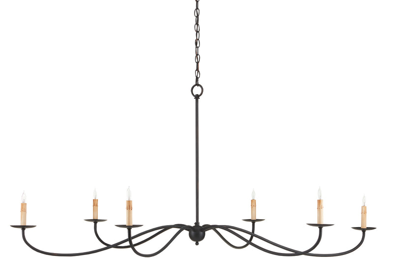 Currey and Company - 9267 - Six Light Chandelier - Saxon Collection - Zanzibar Black