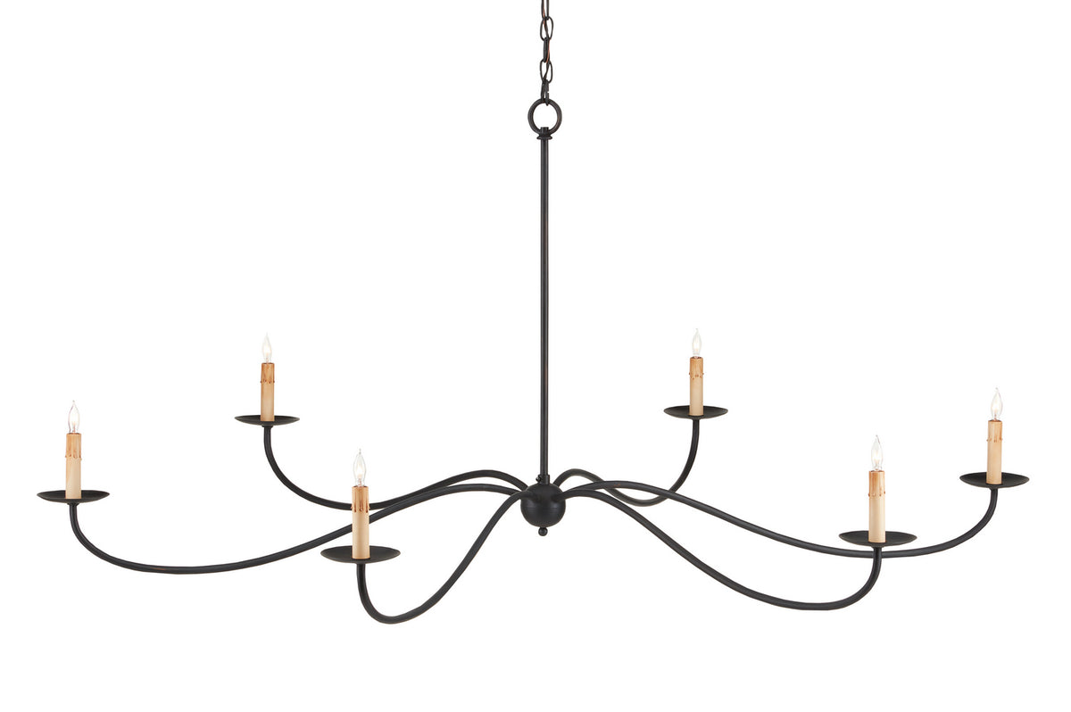 Currey and Company - 9267 - Six Light Chandelier - Saxon Collection - Zanzibar Black