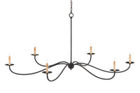 Currey and Company - 9267 - Six Light Chandelier - Saxon Collection - Zanzibar Black