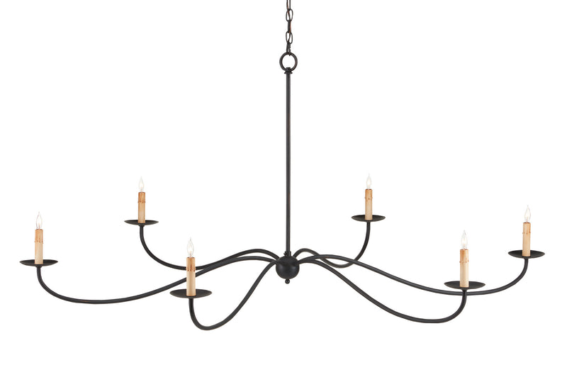 Currey and Company - 9267 - Six Light Chandelier - Saxon Collection - Zanzibar Black