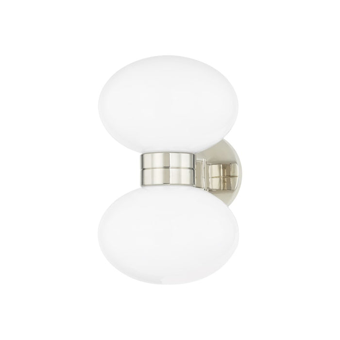 Hudson Valley Two Light Wall Sconce from the Otsego collection in Polished Nickel finish