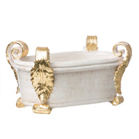 Abigails Roma Collection, Oval Centerpiece with Gold Acanthus Leaves