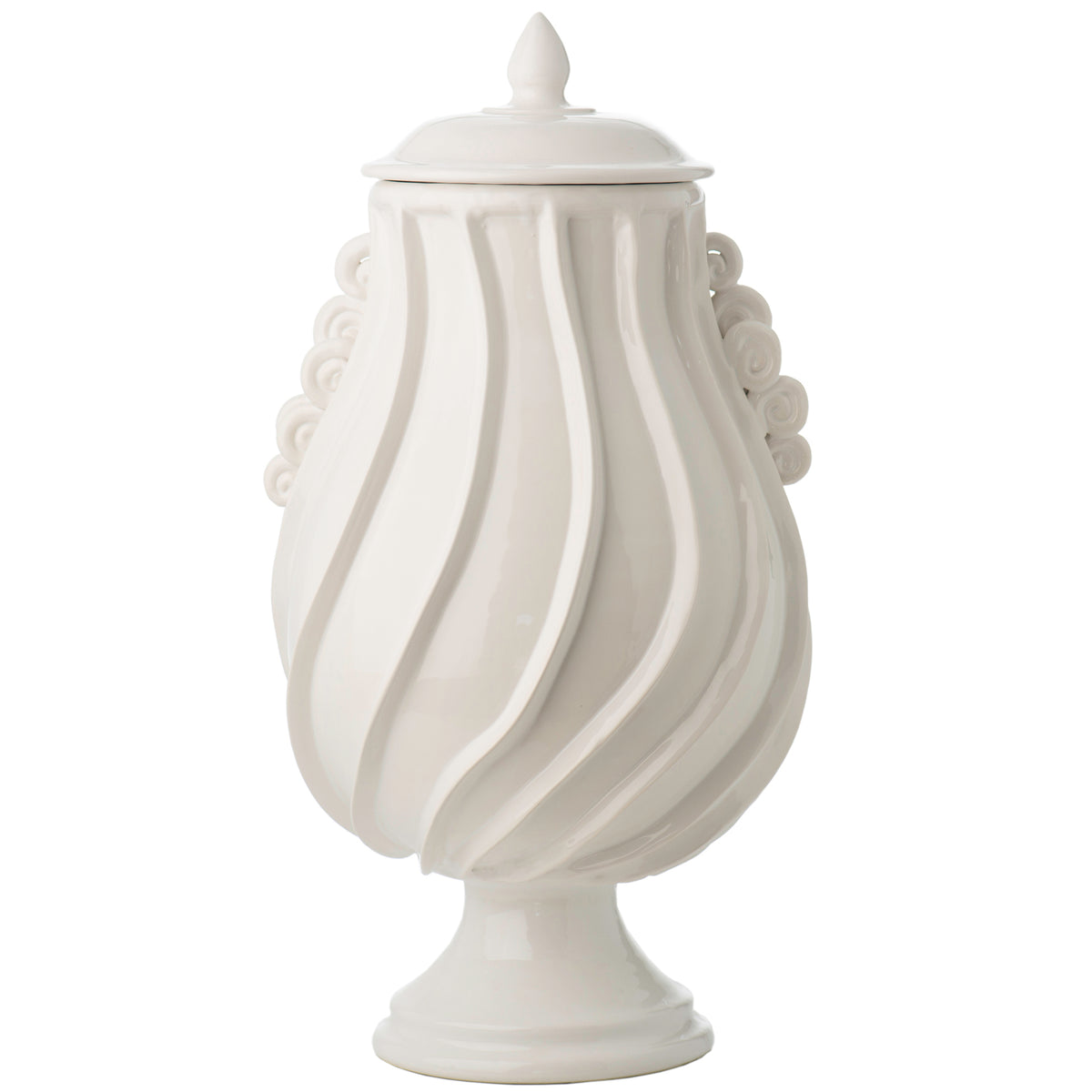 Abigails Santa Barbara Urn, Matte White
