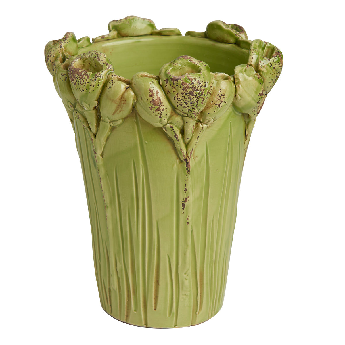 Abigails Les Fleur Green Vase, Flowers