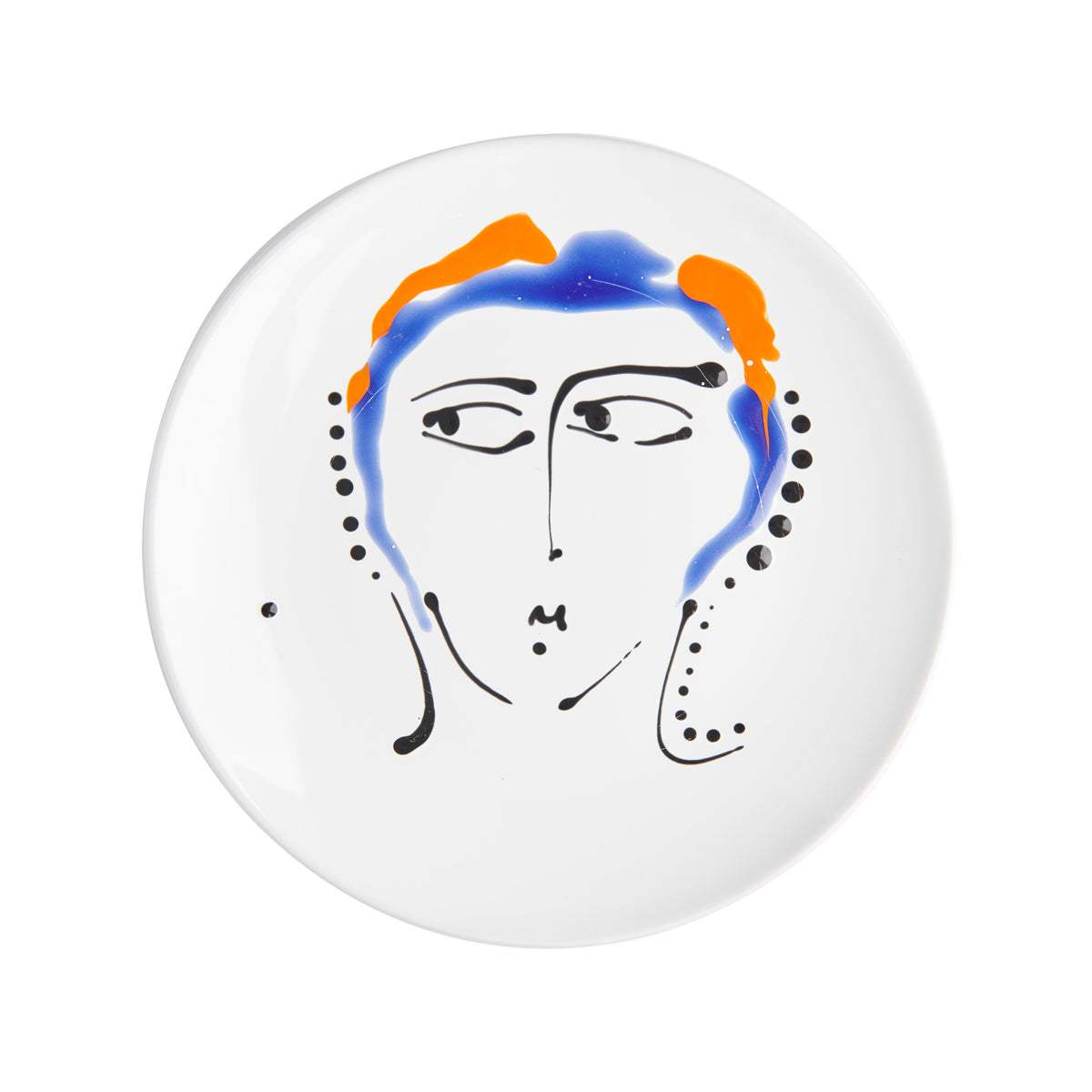 Abigails Pablo Face Plate, Orange/Blue/Black