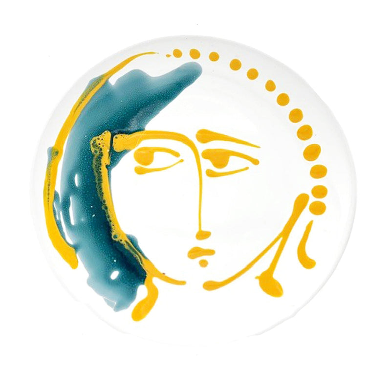Abigails Pablo Face Plate, Turquoise/Yellow