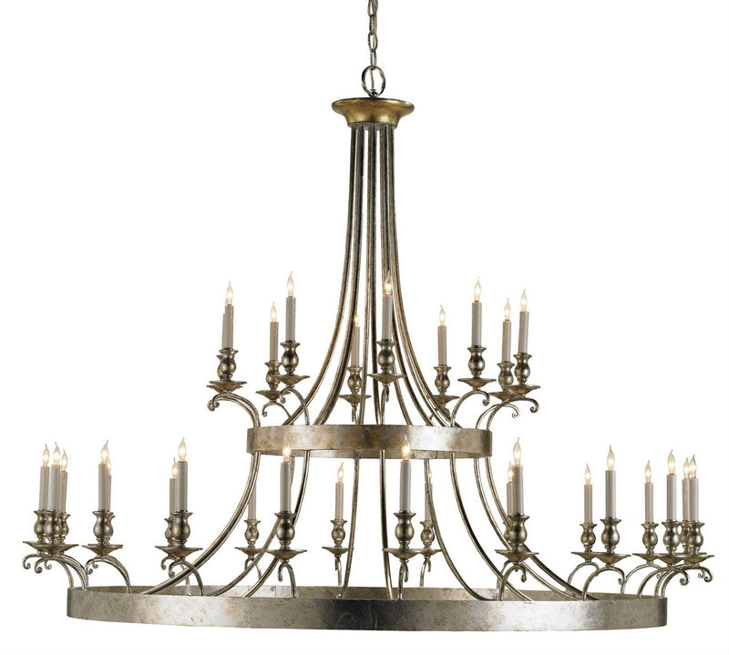 Currey and Company - 9582 - 30 Light Chandelier - Granello Silver Leaf/Antique Gold Leaf