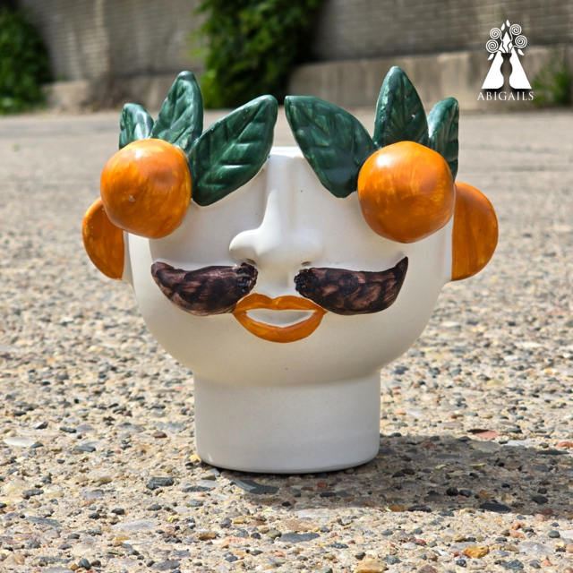 Abigails Studio Z Cachepot, Small Head with Mandarins