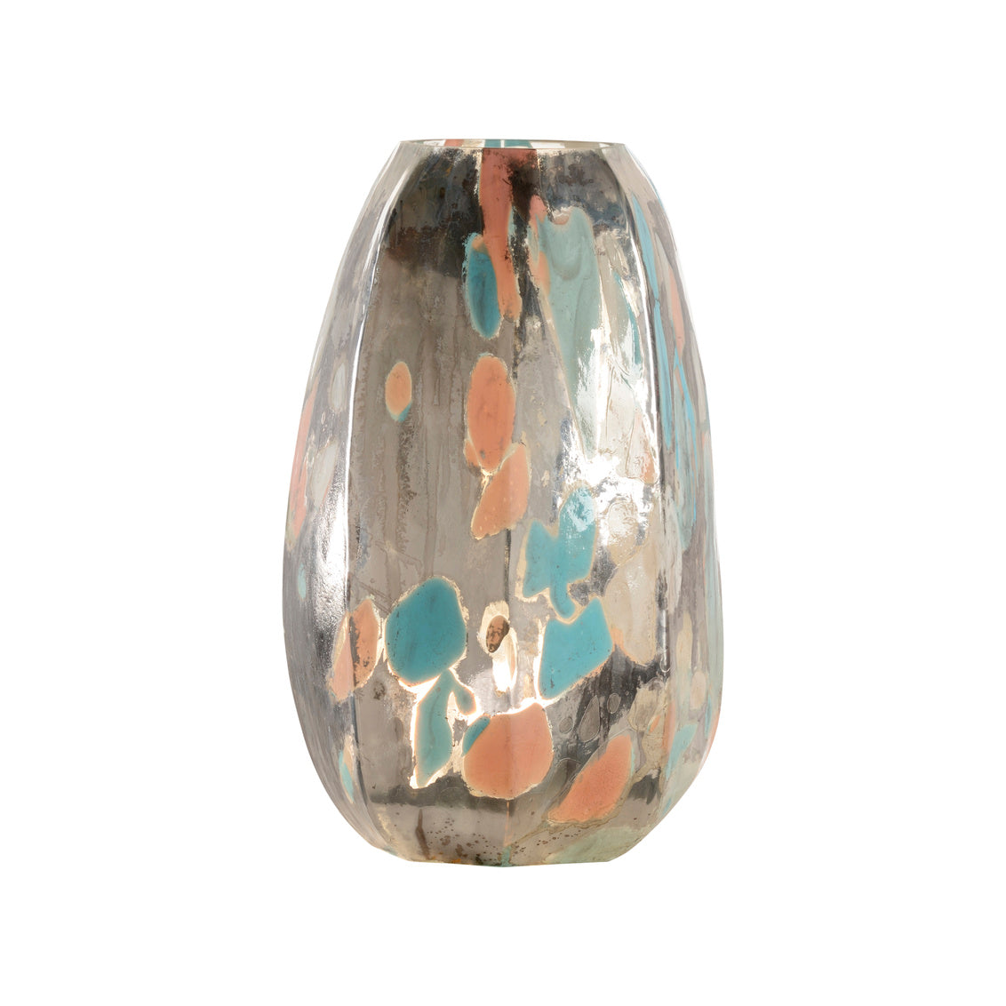 Decorative vase with floral patterns on a white background