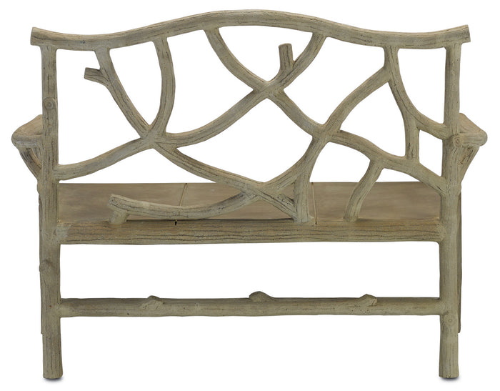 Currey and Company Bench from the Woodland collection in Portland/Faux Bois finish