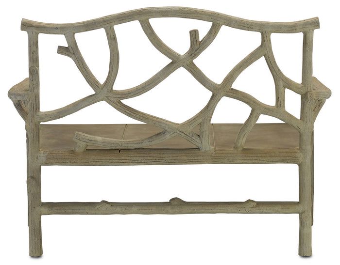 Currey and Company Bench from the Woodland collection in Portland/Faux Bois finish