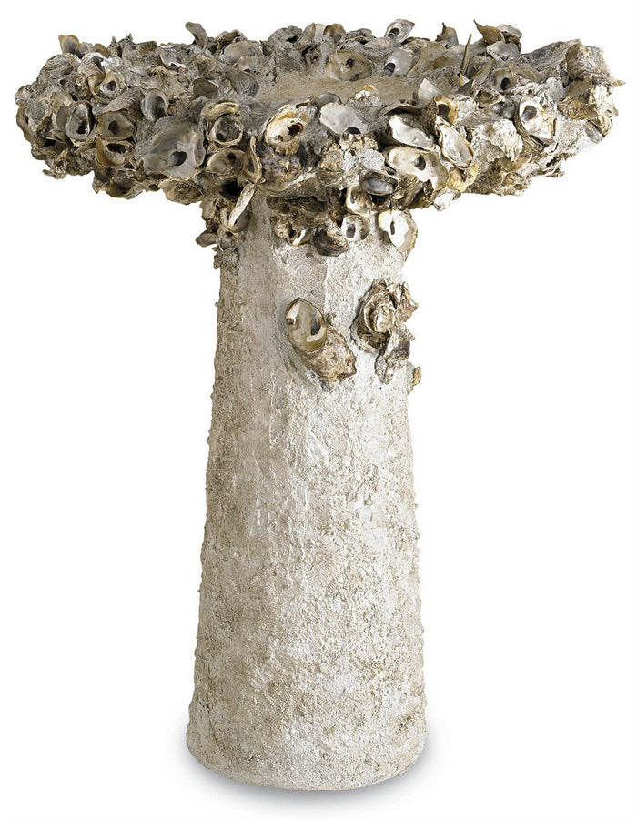 Currey and Company Shell Bird Bath from the Oyster Shell collection in Portland/Natural finish