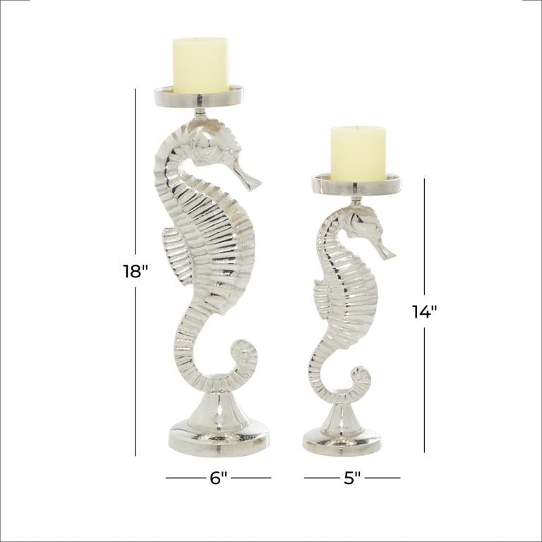 Design Shop  Silver Aluminum Candle Holder