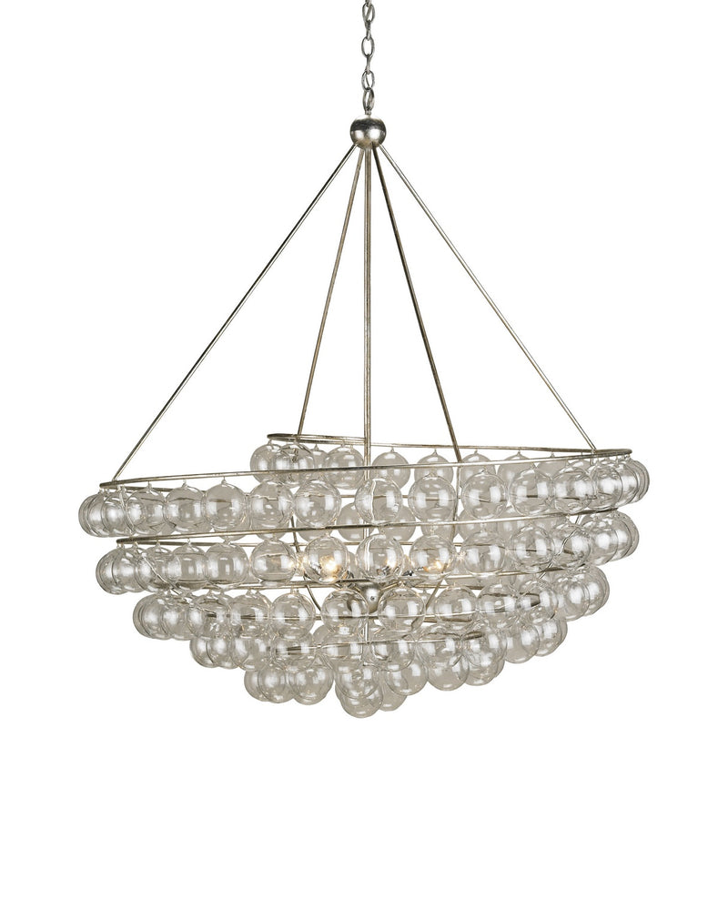 Currey and Company - 9002 - Four Light Chandelier - Contemporary Silver Leaf