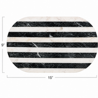 Design Shop Black and White Striped Marble Cutting Board 14.5"