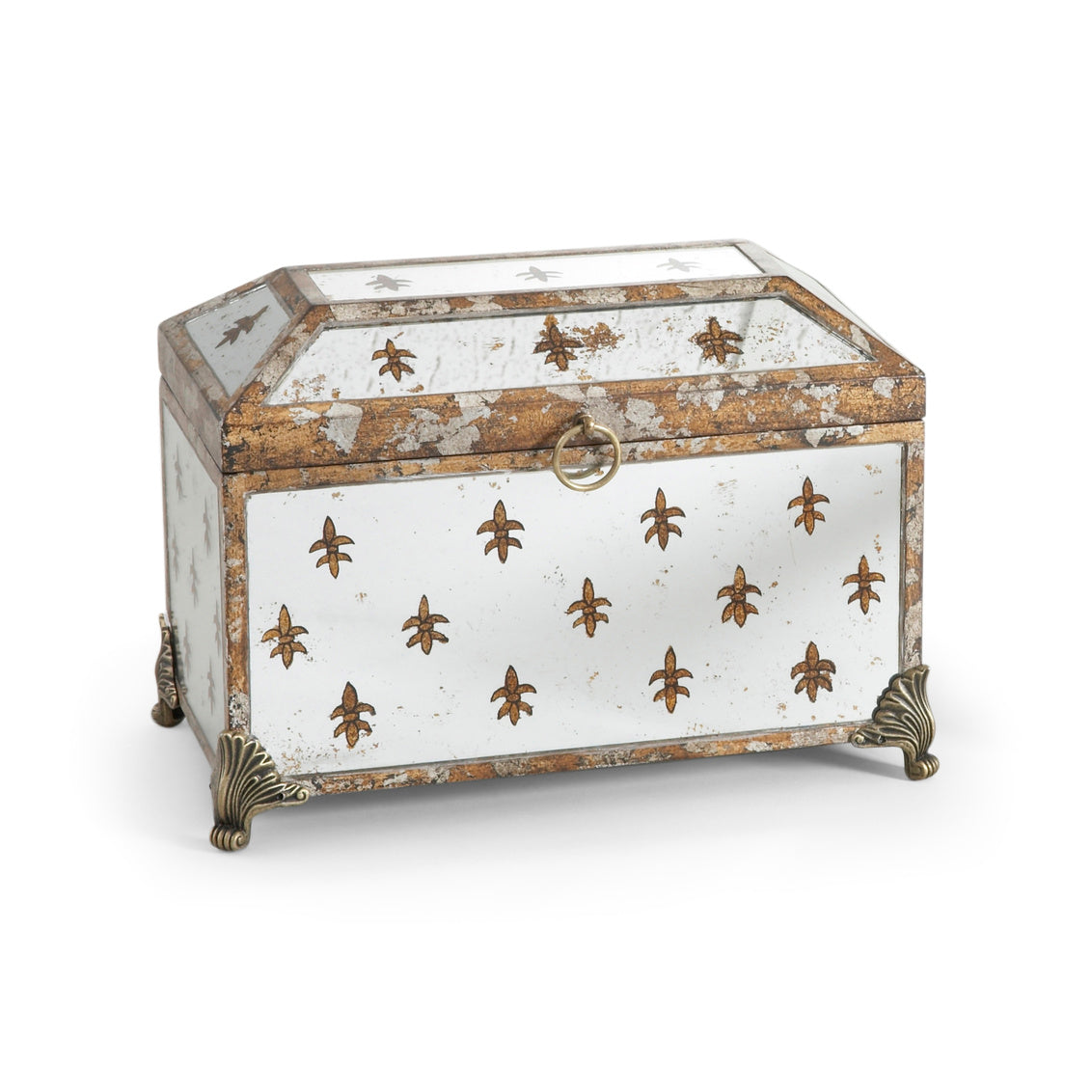 Chelsea House Fleur De Lis Mirrored Box