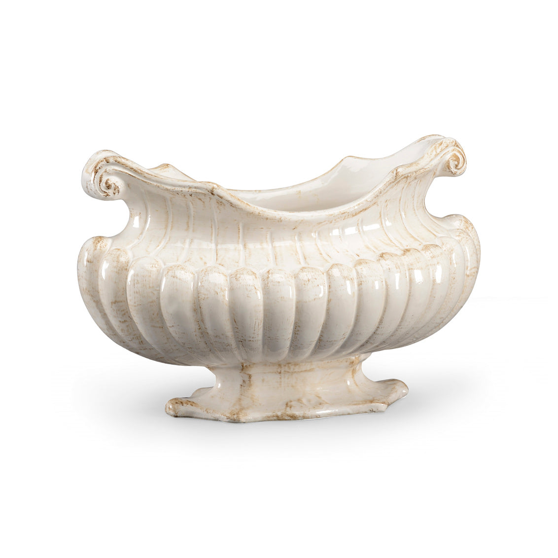 Chelsea House Antique White Oval Pot