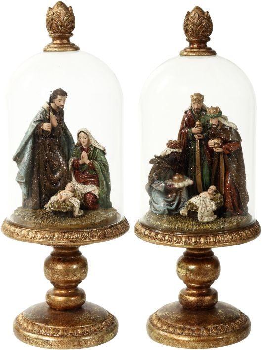 Mark Roberts 13.5 Inches Nativity Scene Underglass (Assortment of 2)
