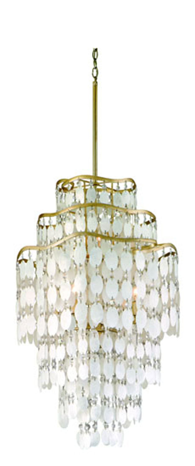 Corbett Lighting Seven Light Chandelier from the Dolce collection in Champagne Leaf finish