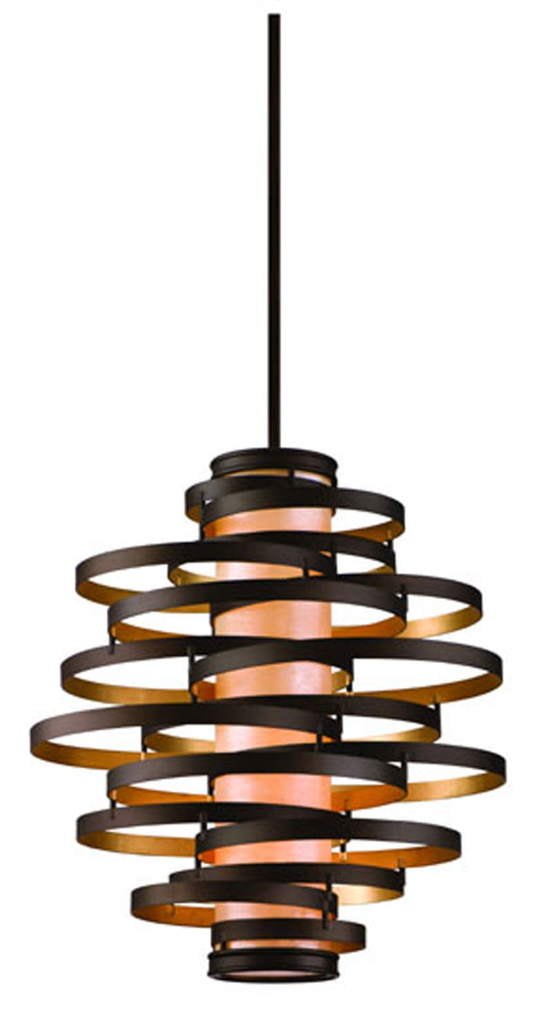 Corbett Lighting - 113-44-BRL/GL - Three Light Chandelier - Vertigo - Bronze Leaf