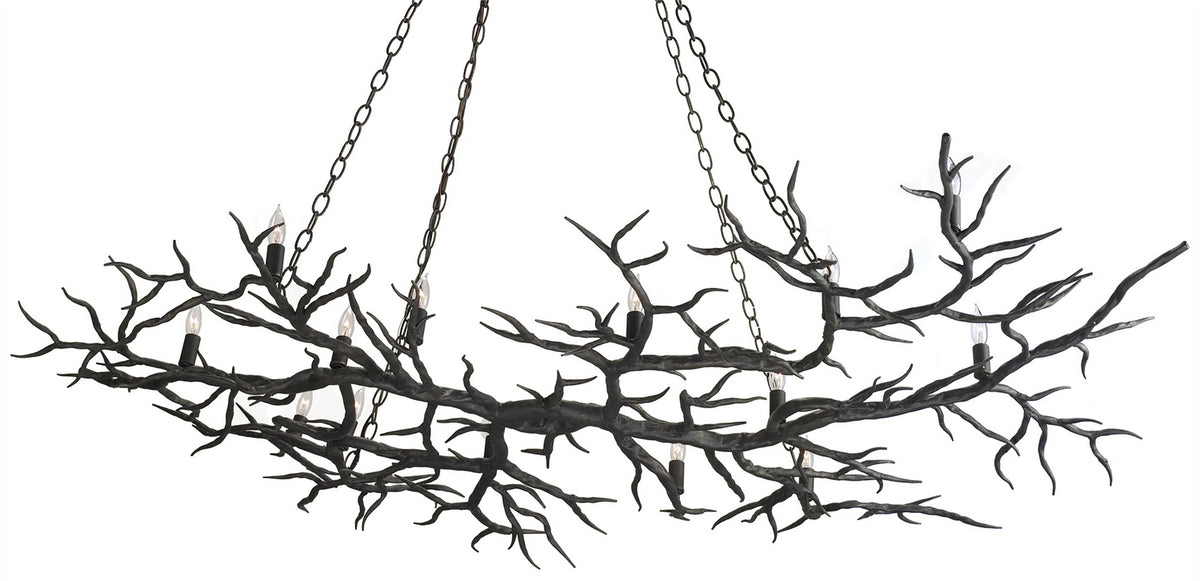 Currey and Company - 9007 - 14 Light Chandelier - Rainforest Collection - Rustic Bronze